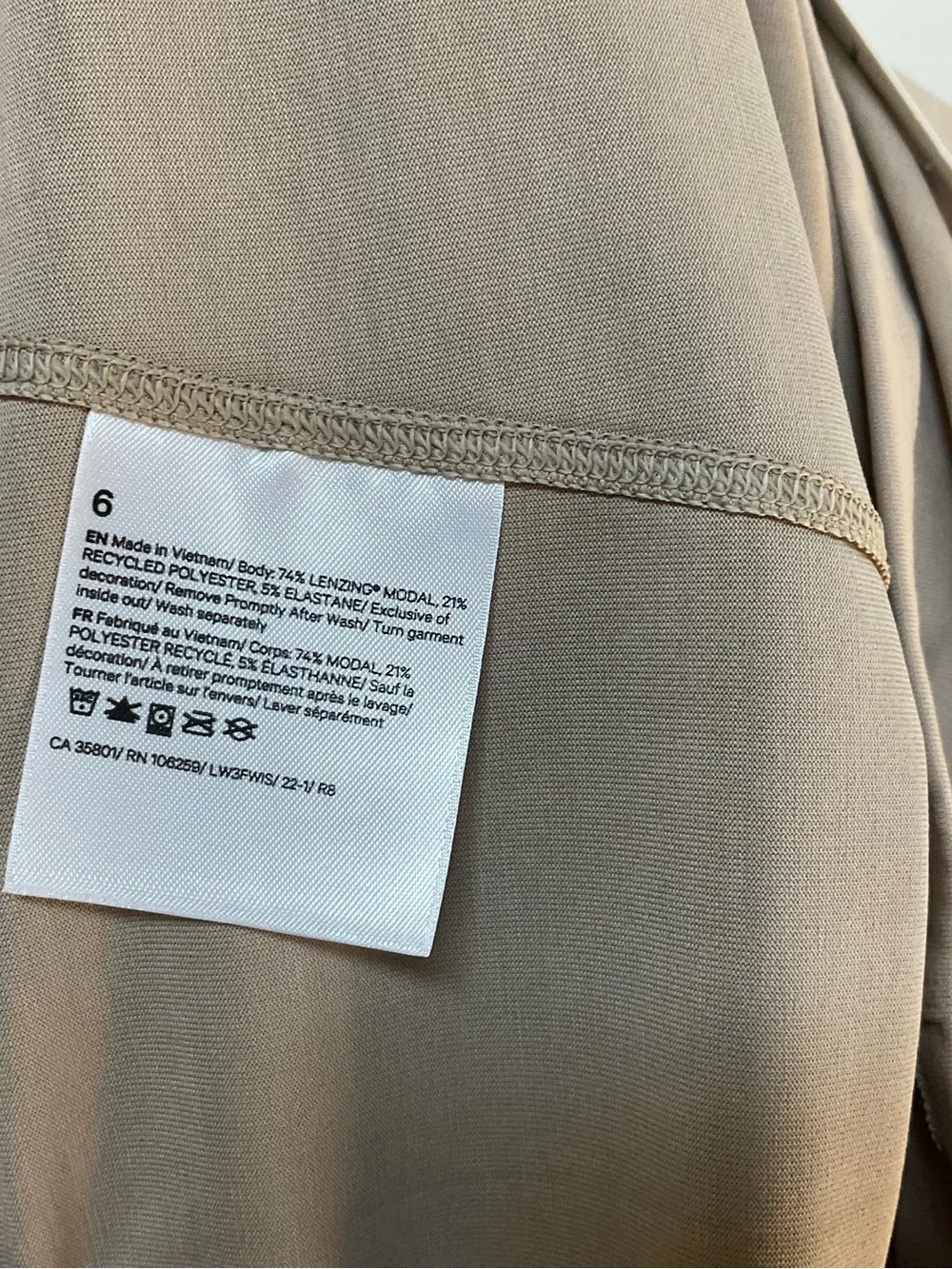 lululemon athletica Long-Sleeve Crewneck Top in Light Beige